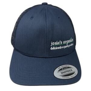 Josie's Organics Snapback Trucker Hat Blue One Size 6 Panel The Classics Yupoong